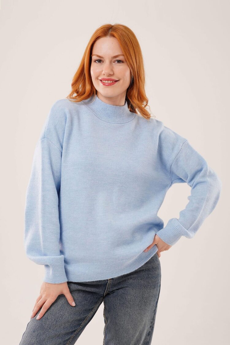 Sweater With High Neck And Long Sleeves