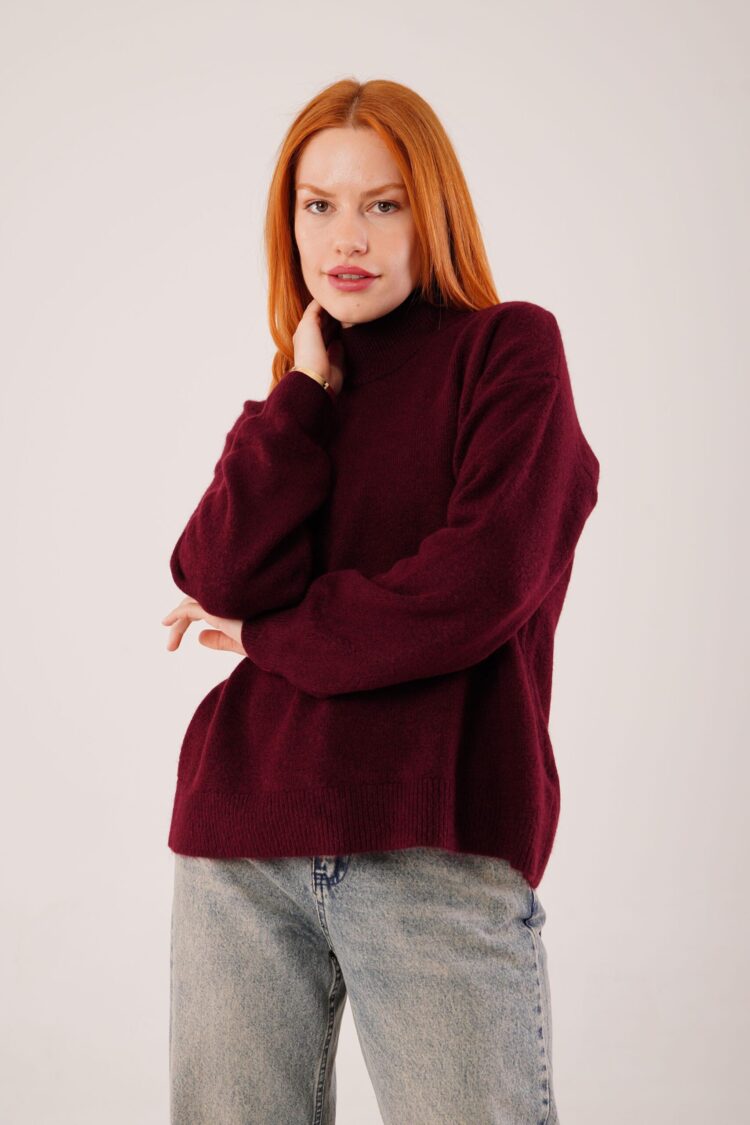 Sweater With Turtle Neck Oversized Fit - Brand: Lustrin - Women & Kids, Baby Clothes Wholesale - Globality Store