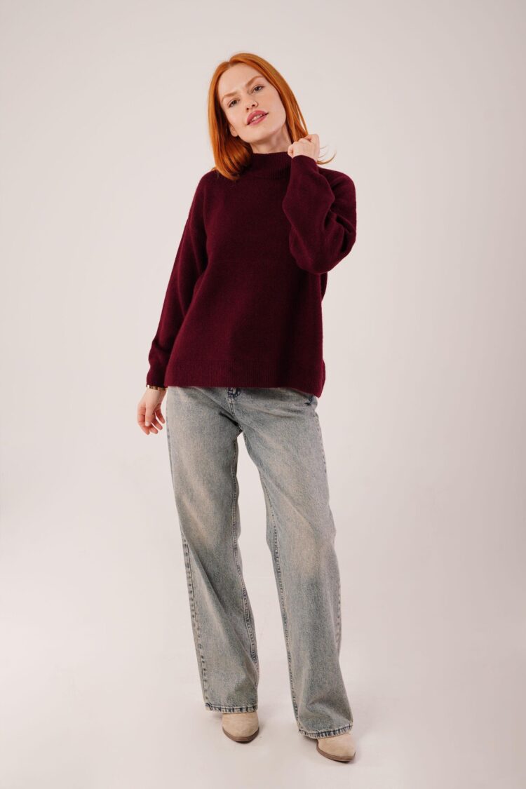 Sweater With Turtle Neck Oversized Fit