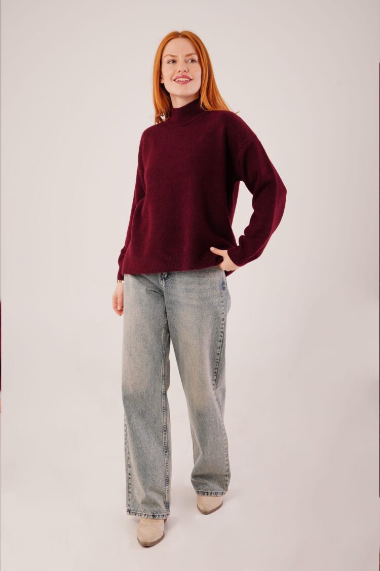 Sweater With Turtle Neck Oversized Fit