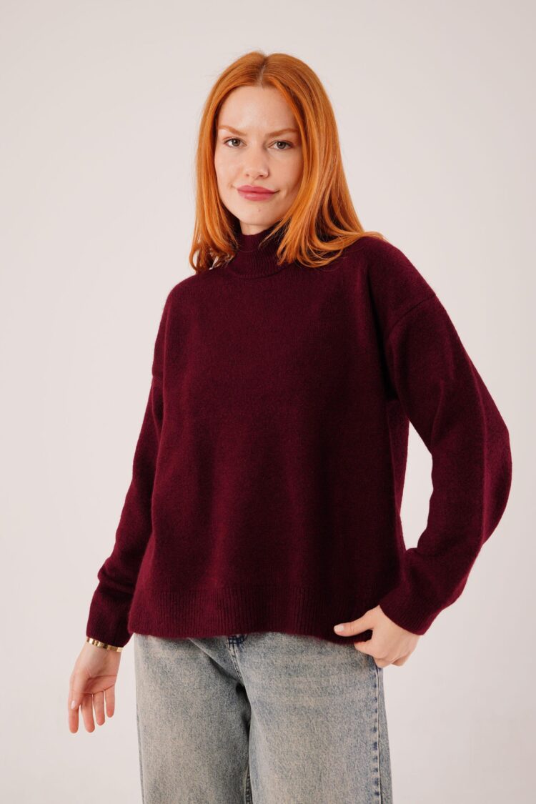 Sweater With Turtle Neck Oversized Fit