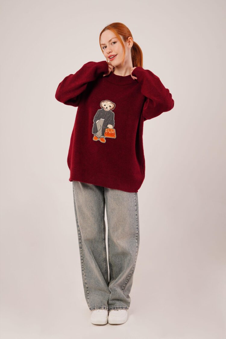 Sweater With Oversized Fit And Round Neck