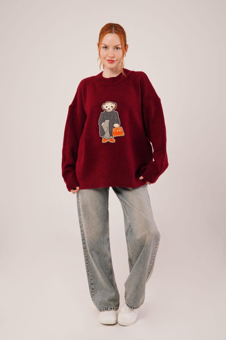 Sweater With Oversized Fit And Round Neck