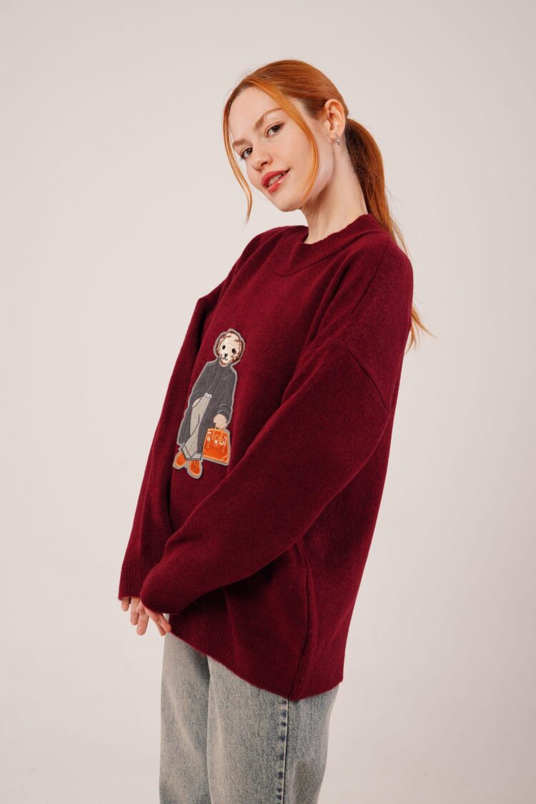 Sweater With Oversized Fit And Round Neck