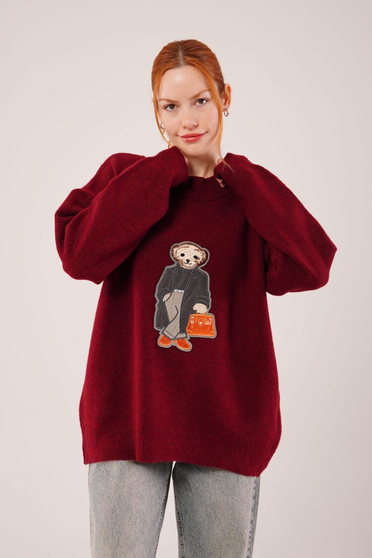 Sweater With Oversized Fit And Round Neck - Brand: Lustrin - Women & Kids, Baby Clothes Wholesale - Globality Store