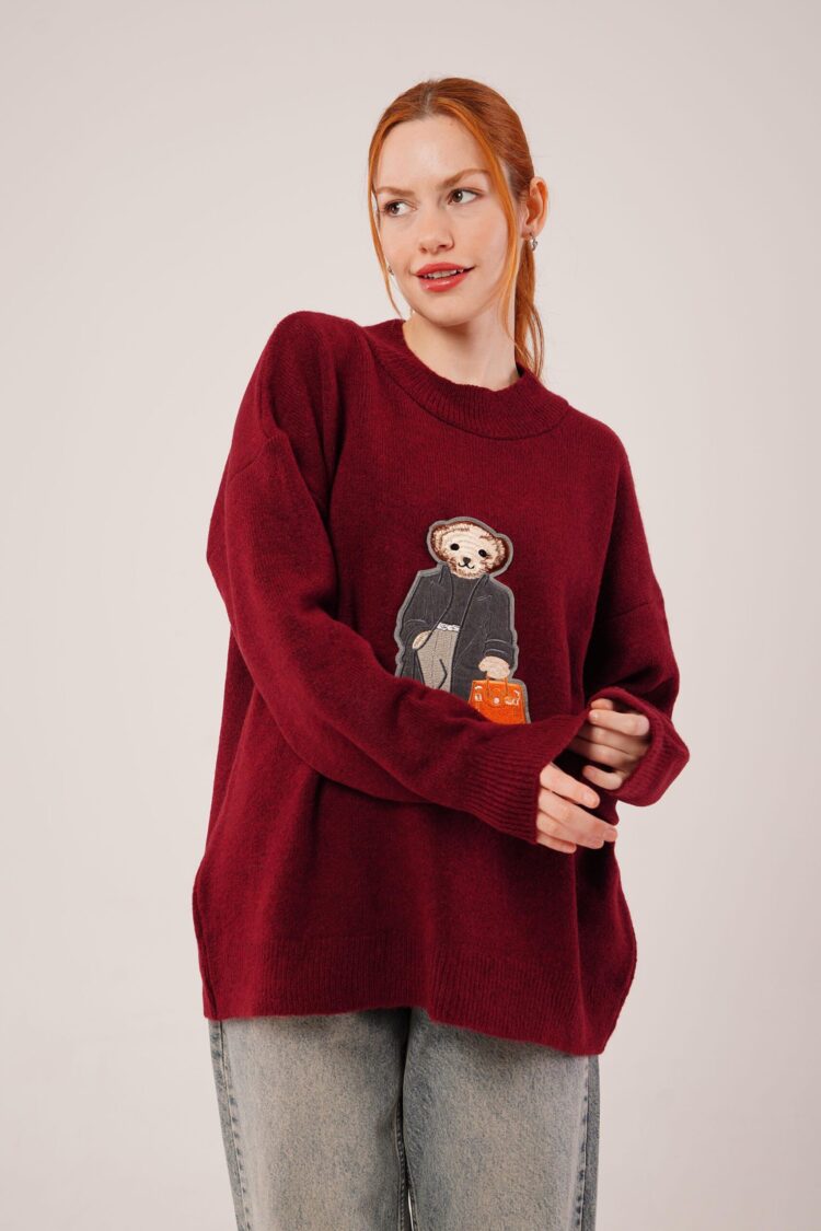 Sweater With Oversized Fit And Round Neck