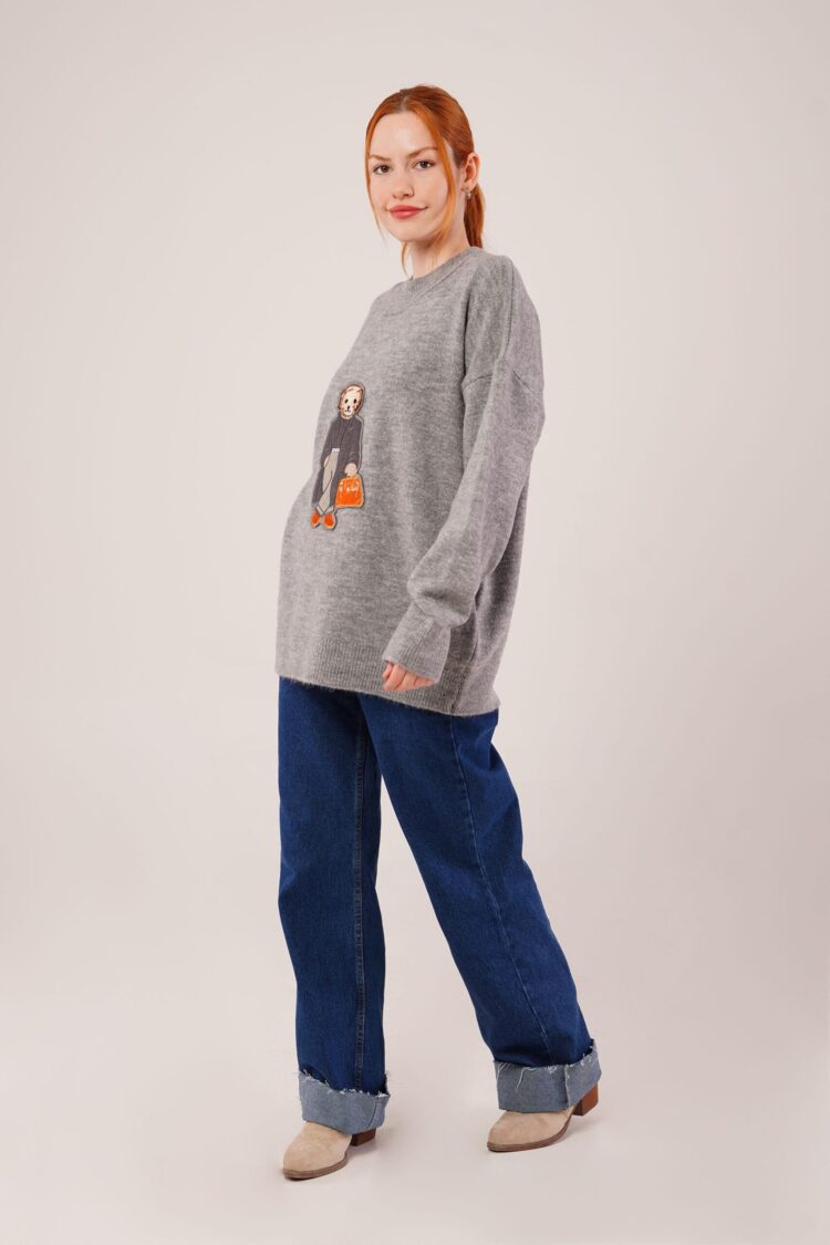 Oversized Fit Sweater With Crew Neck
