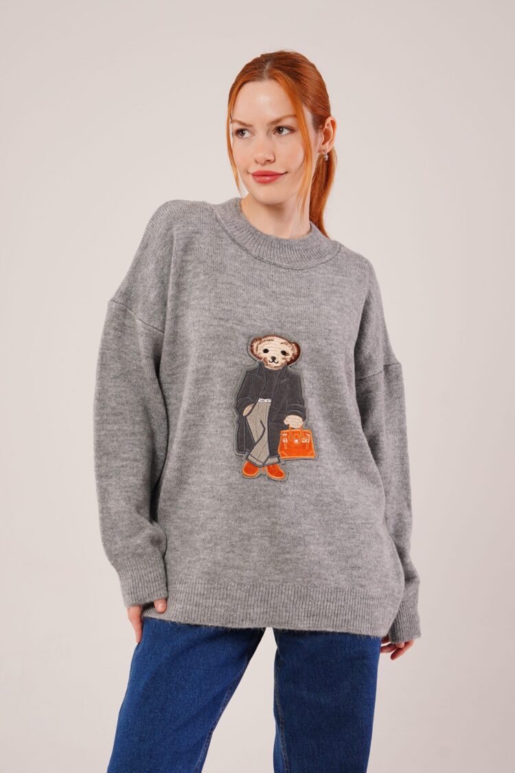 Oversized Fit Sweater With Crew Neck