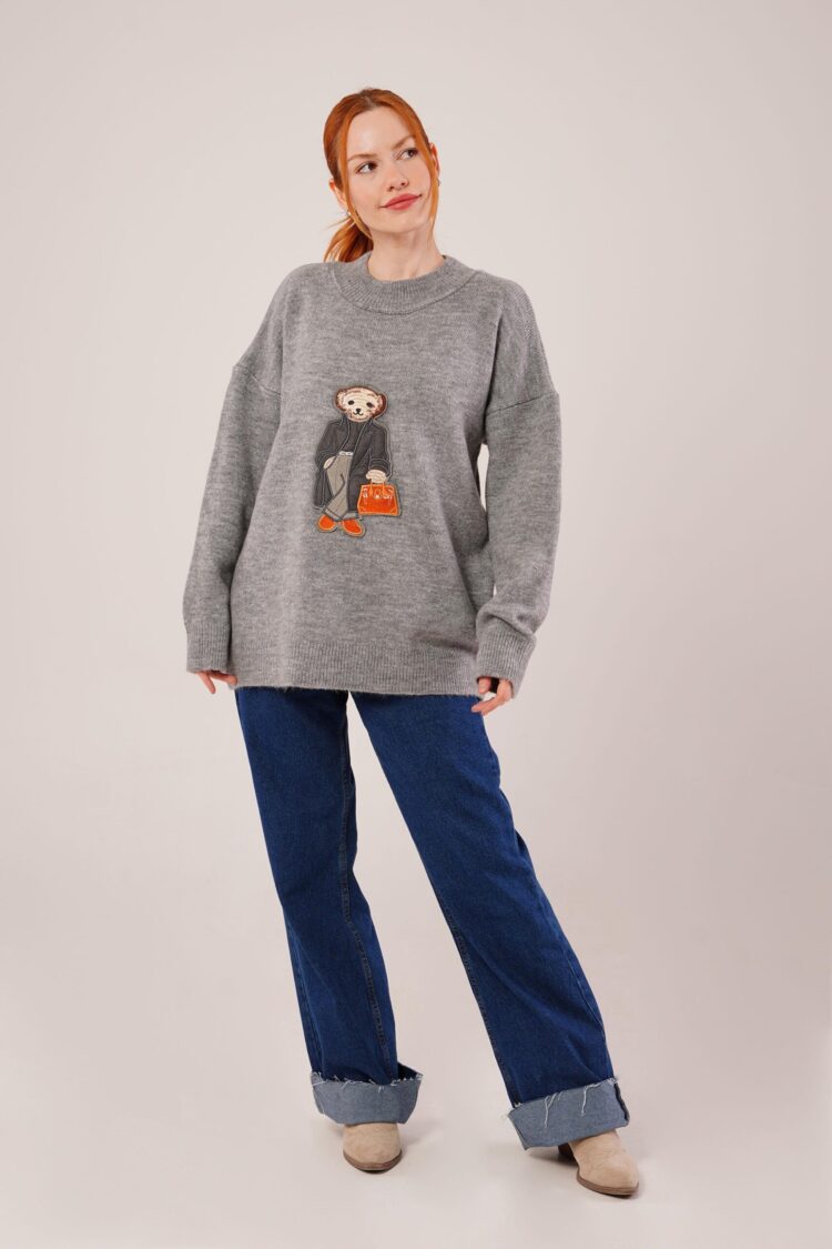 Oversized Fit Sweater With Crew Neck