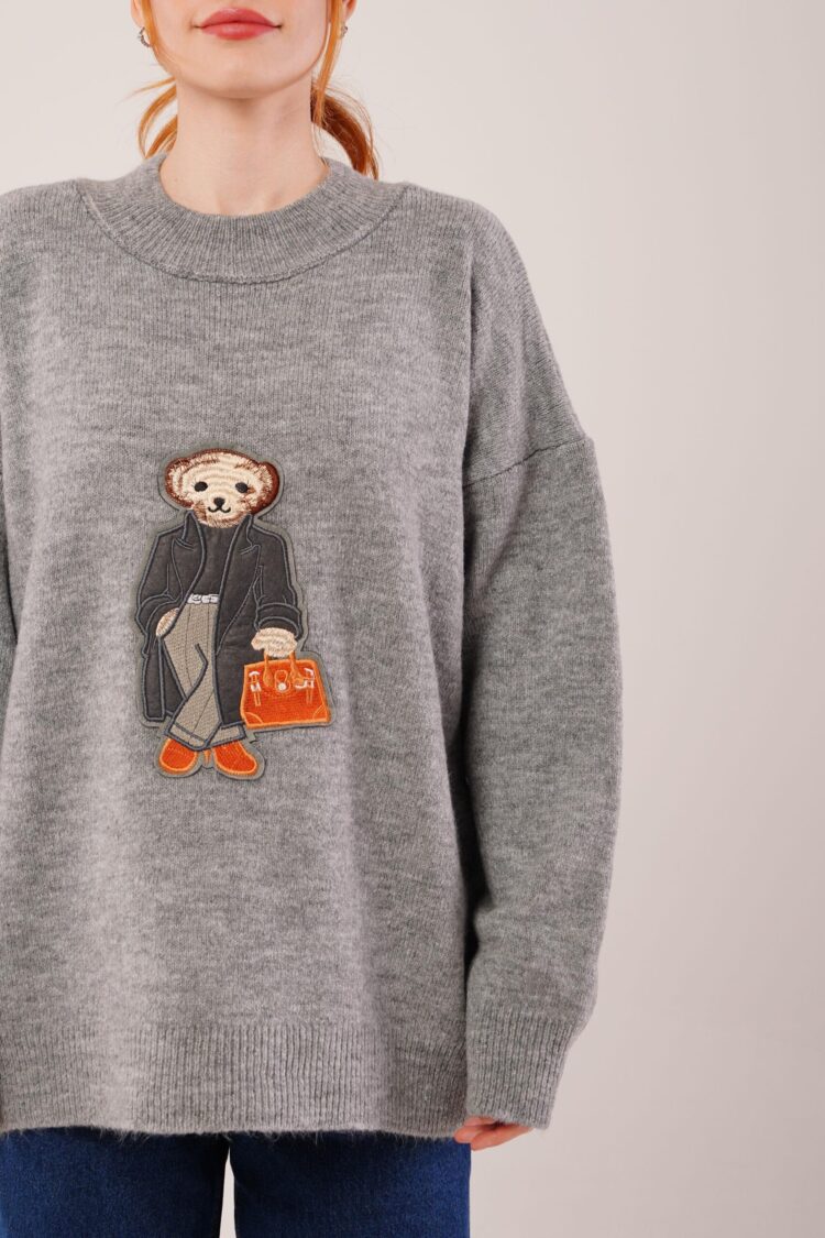 Oversized Fit Sweater With Crew Neck