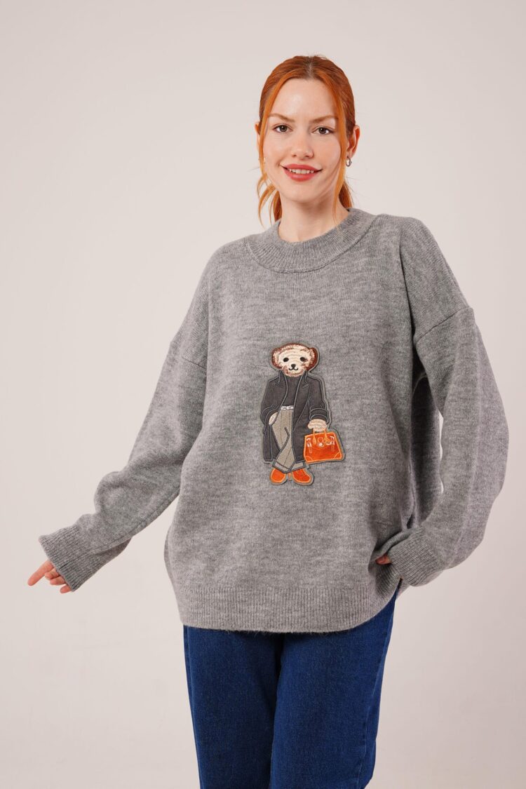 Oversized Fit Sweater With Crew Neck