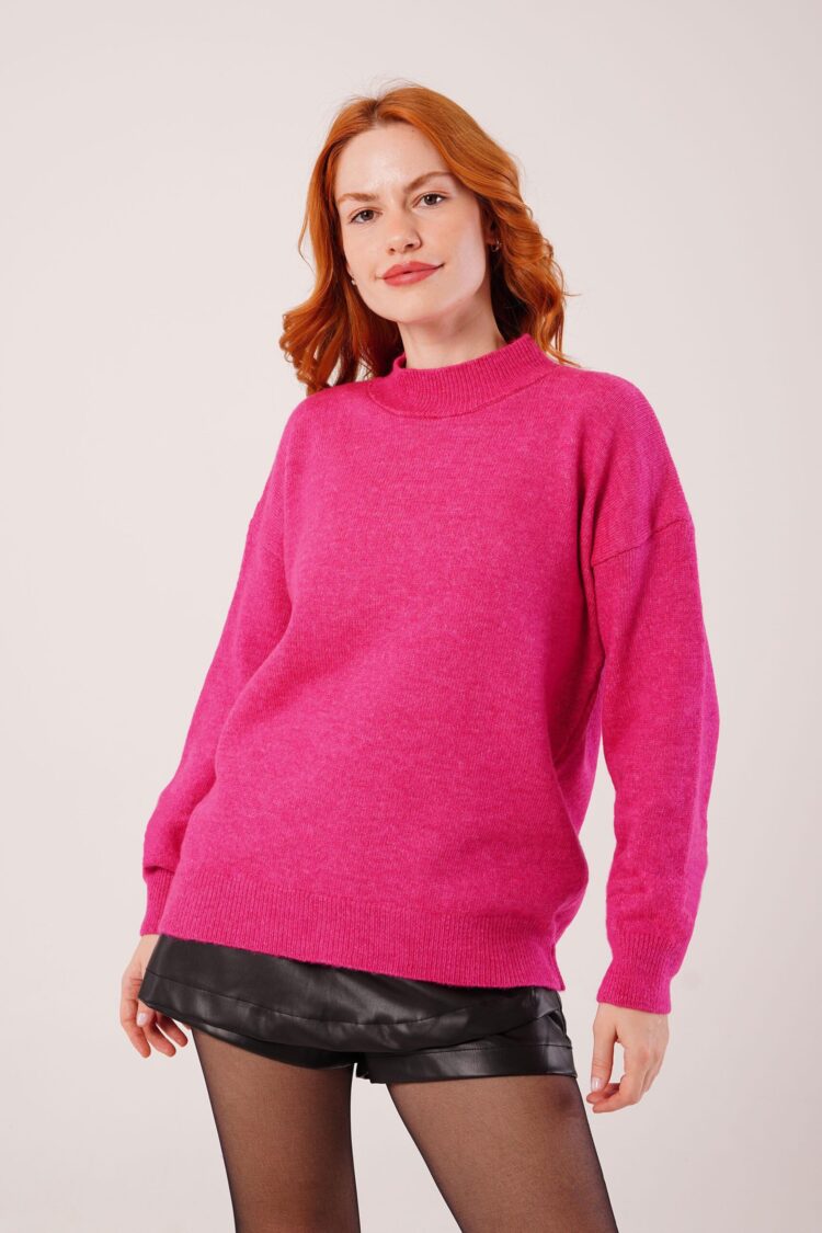 Sweater With Polo Neck And Oversized Fit - Brand: Lustrin - Women & Kids, Baby Clothes Wholesale - Globality Store