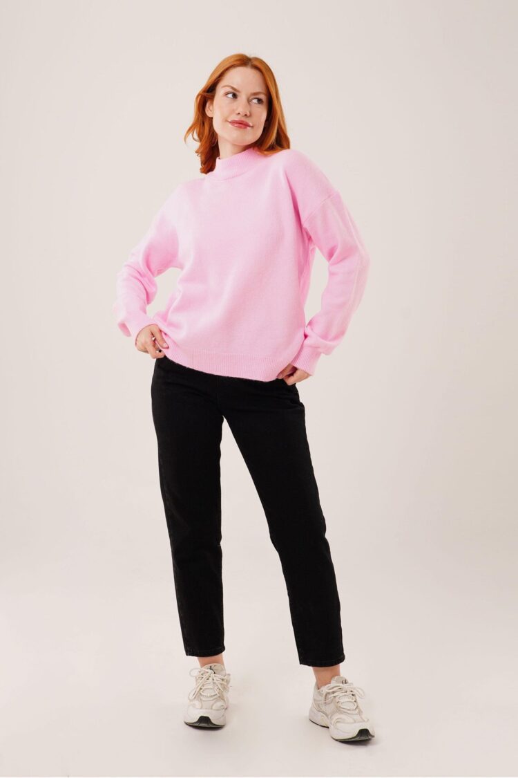 Sweater Oversized Polo Neck Long Sleeve