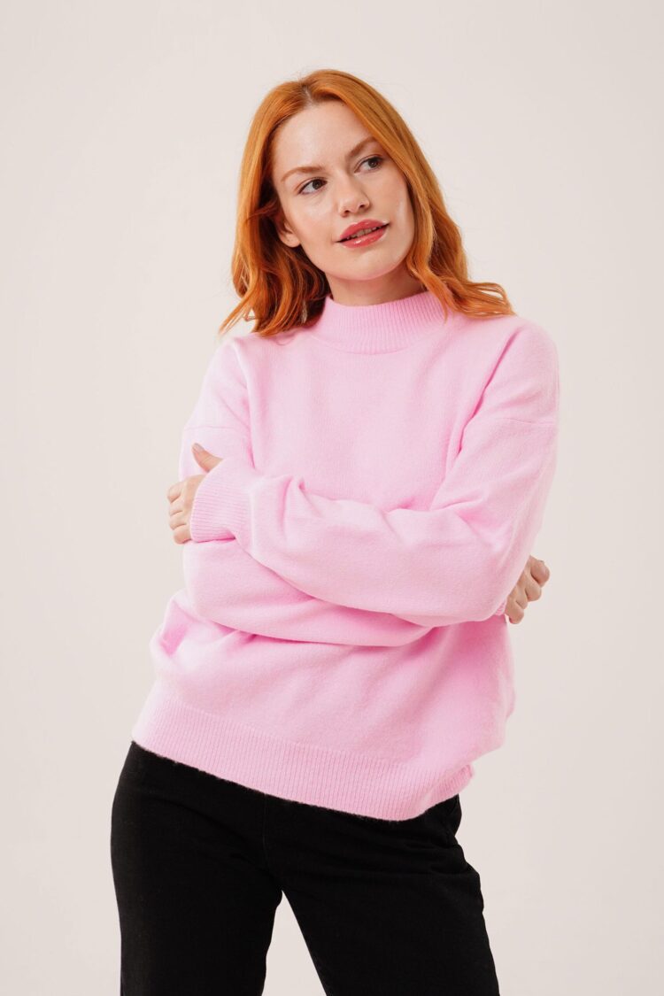 Sweater Oversized Polo Neck Long Sleeve