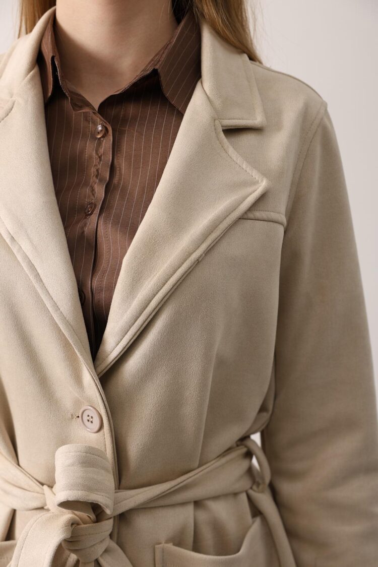Beige Single-Breasted Blazer Jacket