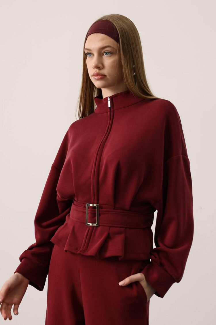 Oversized Fit Blouse With High Neck
