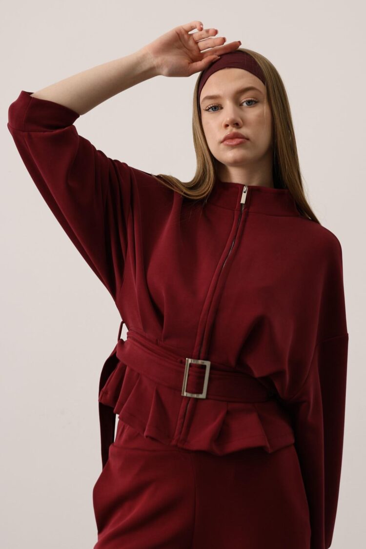 Oversized Fit Blouse With High Neck