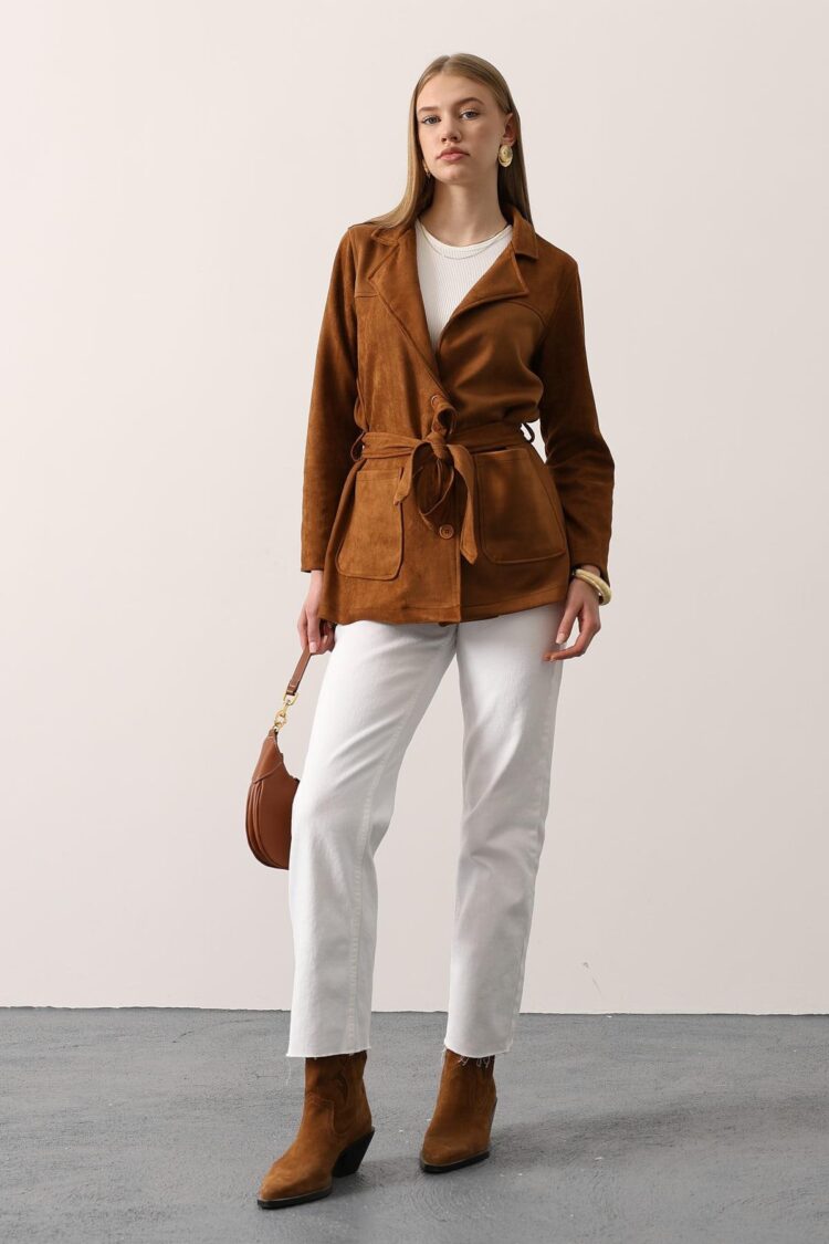 Brown Casual Elegant Vintage Jacket