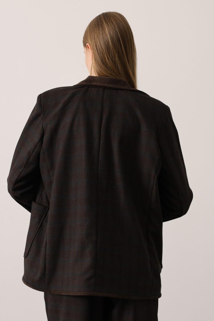 Brown Single-Breasted Blazer Jacket