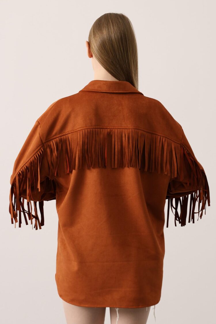Brown Oversized Western Casual Shirt