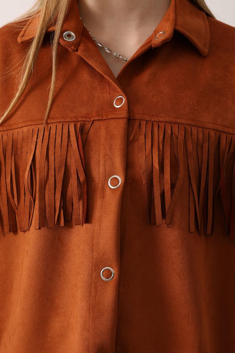 Brown Oversized Western Casual Shirt