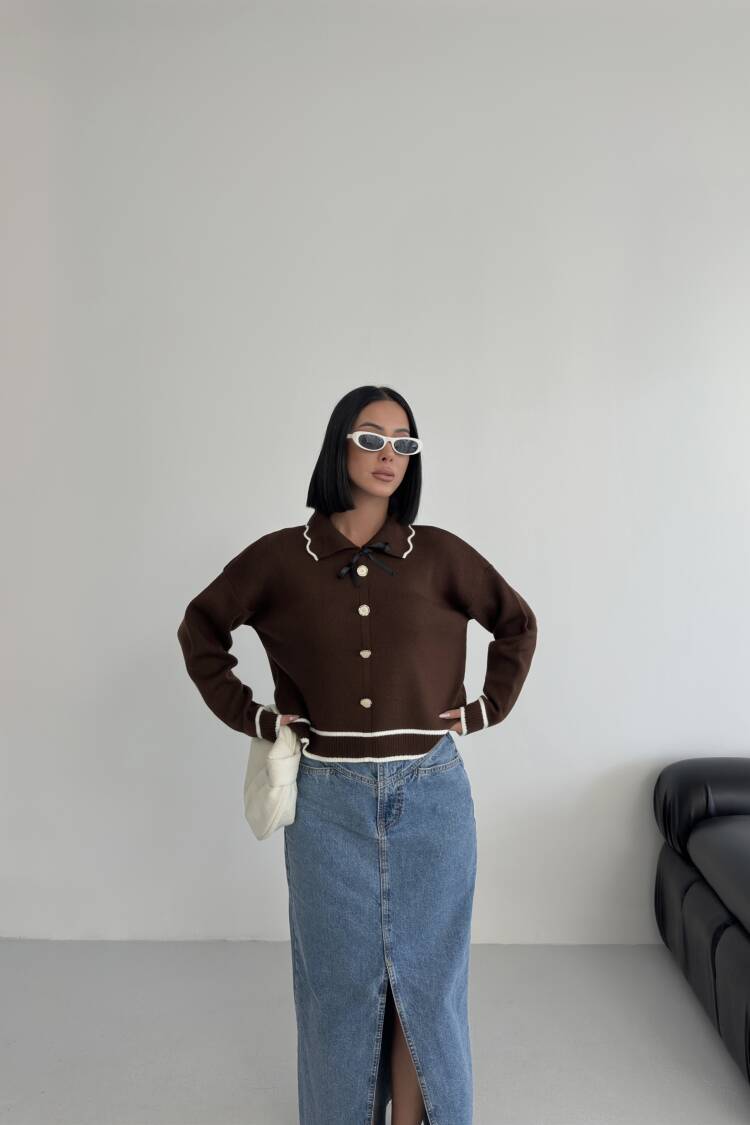 Casual Sweater With Notched Neck