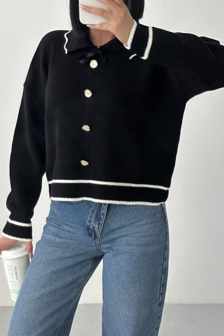 Sweater With Polo NeckLong Sleeves