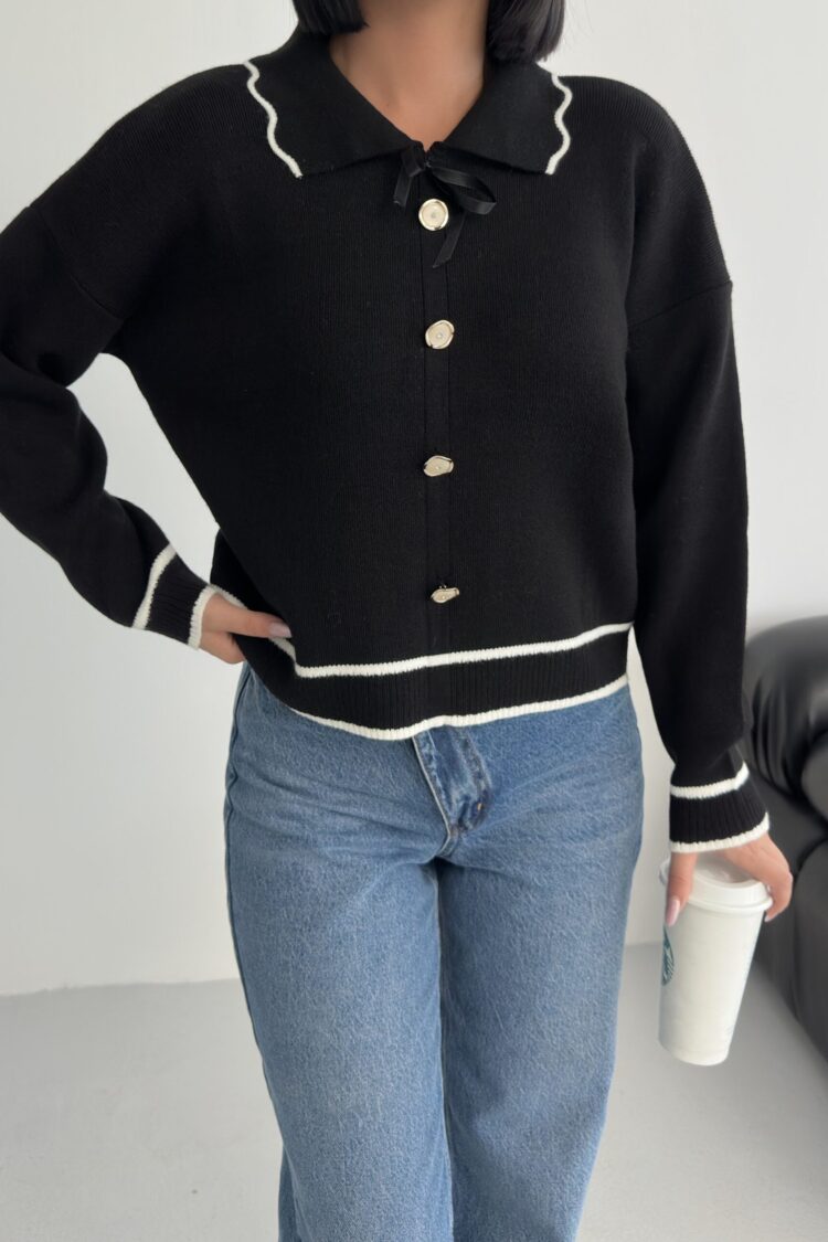 Sweater With Polo NeckLong Sleeves