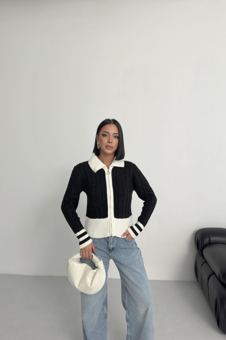 Casual Slim Fit Cardigan With Zip Up