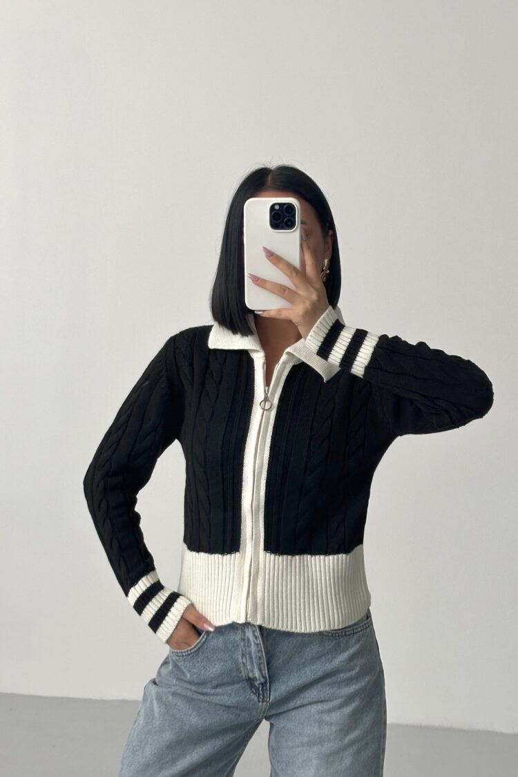 Casual Slim Fit Cardigan With Zip Up