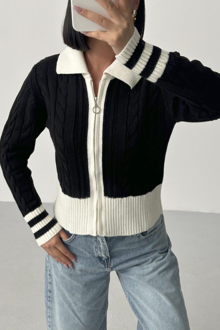 Casual Slim Fit Cardigan With Zip Up