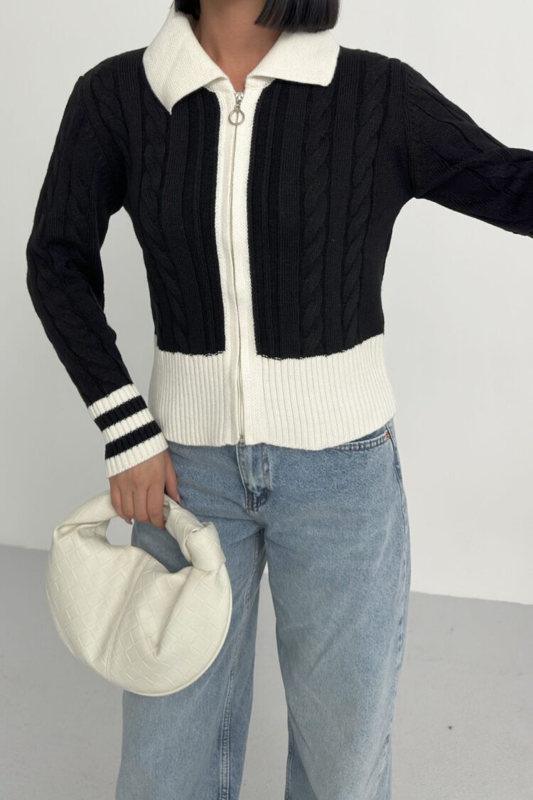Casual Slim Fit Cardigan With Zip Up