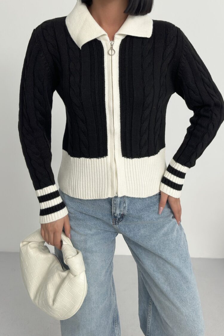 Casual Slim Fit Cardigan With Zip Up