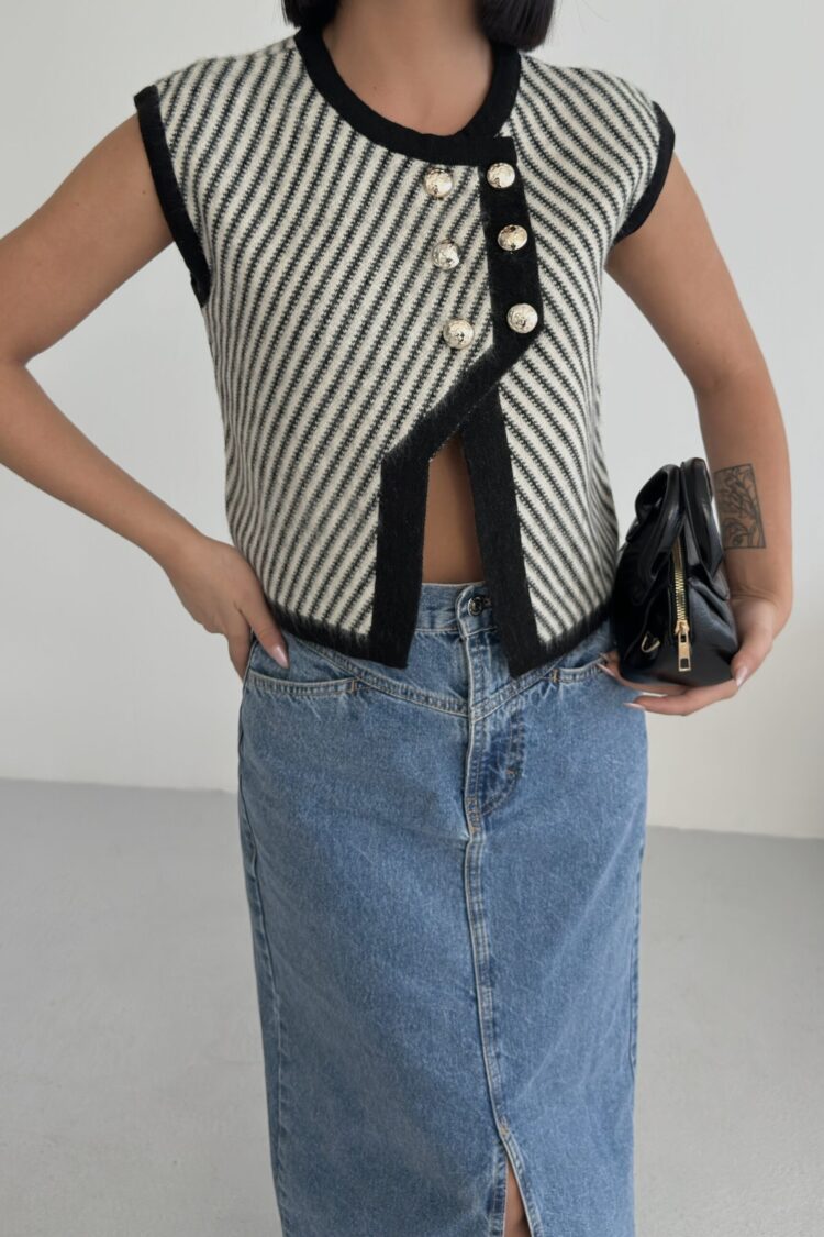 Striped Slim Fit Casual Vest