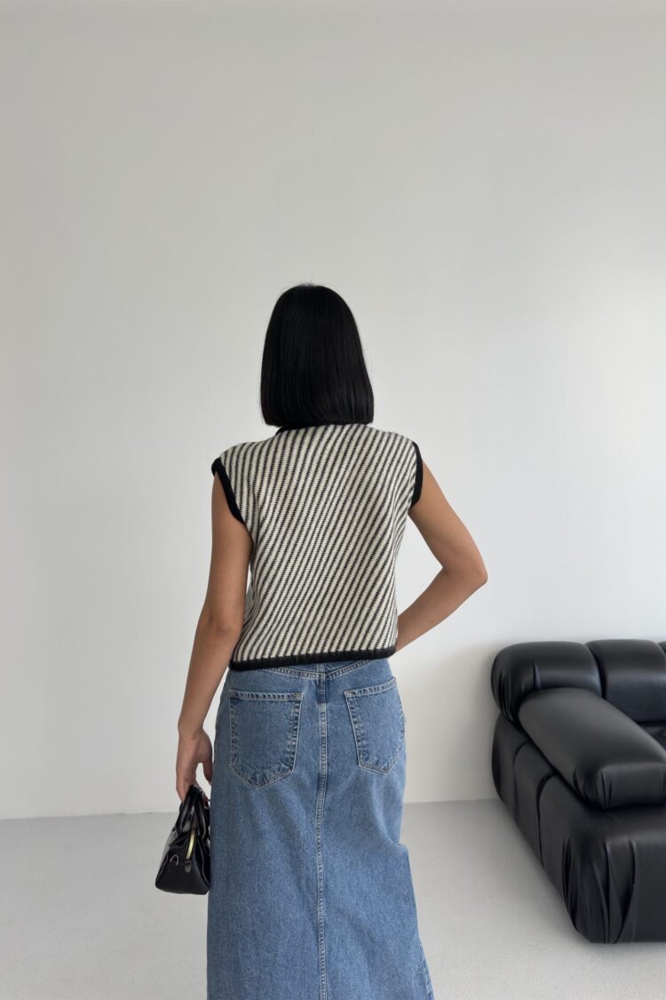 Striped Slim Fit Casual Vest