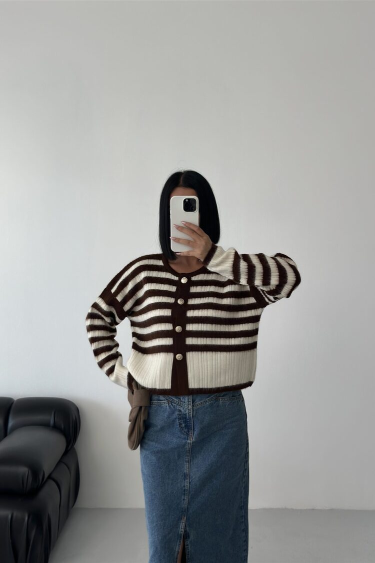 Cardigan Oversized Fit With Striped Pattern
