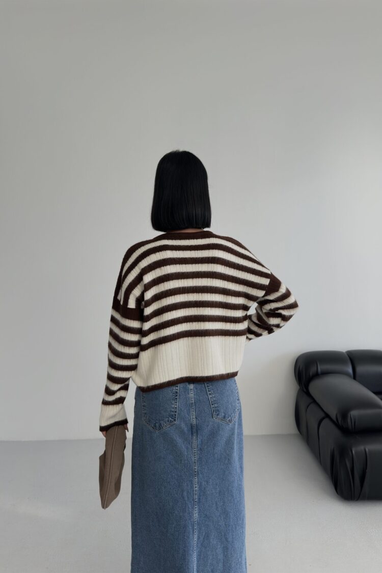 Cardigan Oversized Fit With Striped Pattern