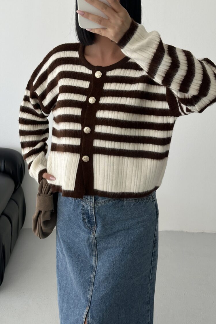 Cardigan Oversized Fit With Striped Pattern