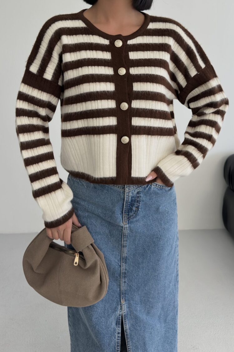 Cardigan Oversized Fit With Striped Pattern