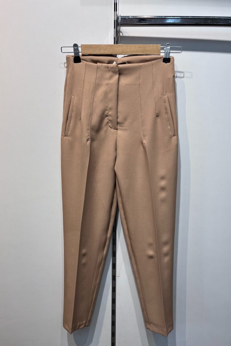 High Waist Darted Trousers - Light