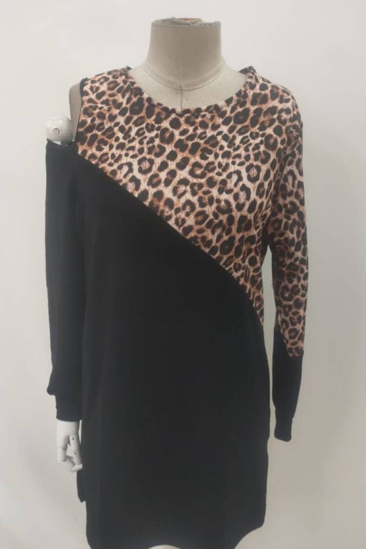 Black Casual Sexy Mini Shift Dress With Bell Sleeves
