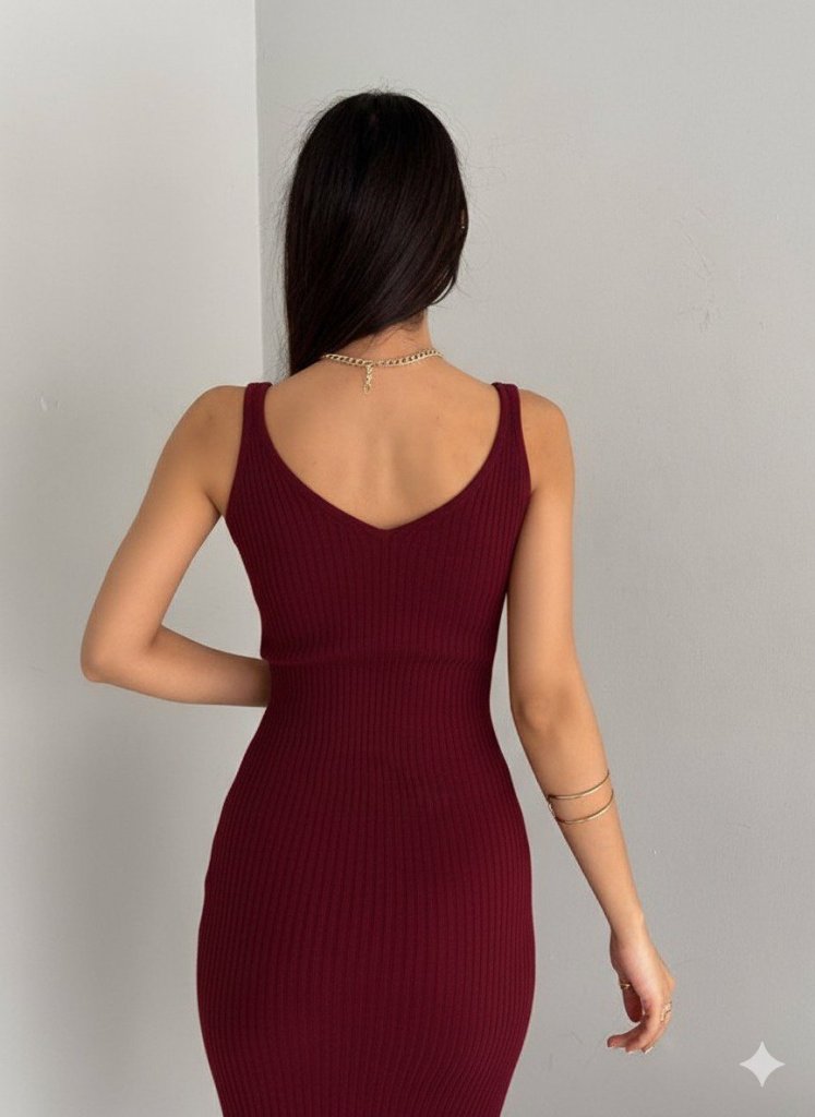 Claret Red Elegant Bodycon Set