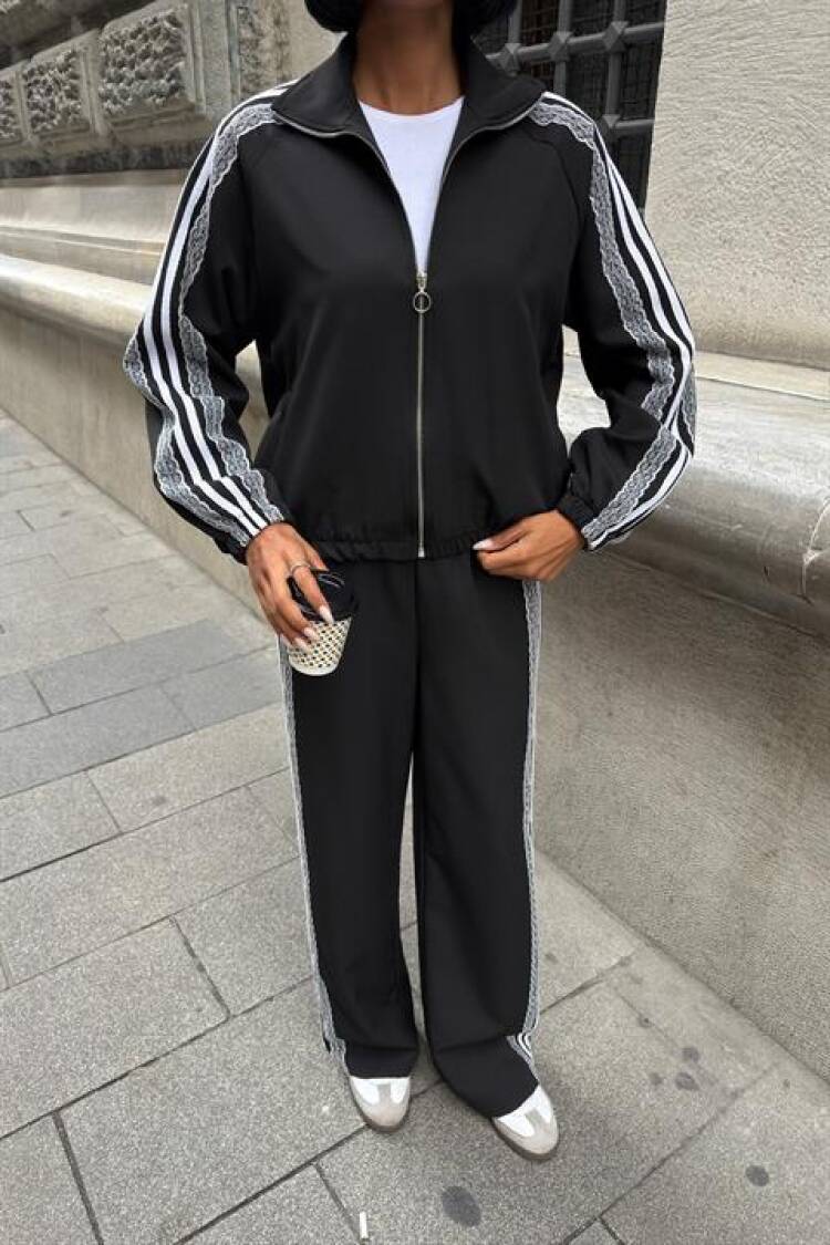 Casual Sport Streetwear Zip Up Set
