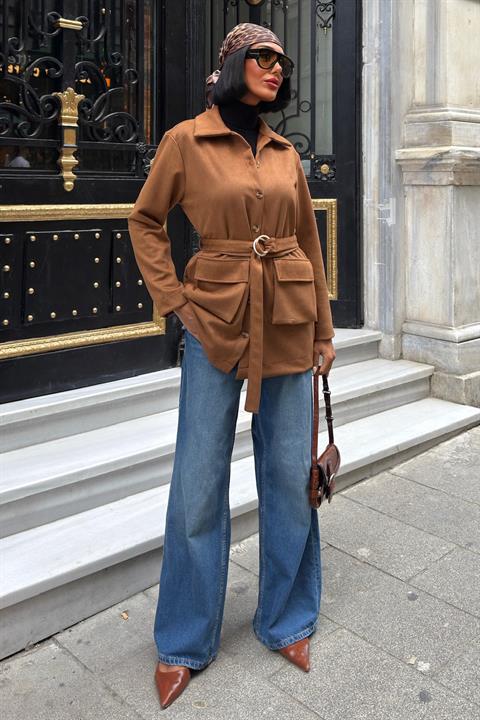 Brown Modest Casual Elegant Jacket