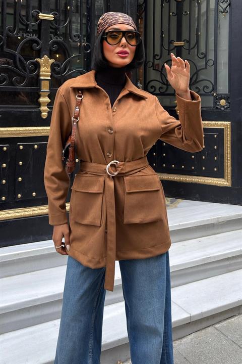 Brown Modest Casual Elegant Jacket