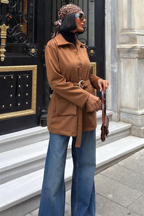 Brown Modest Casual Elegant Jacket