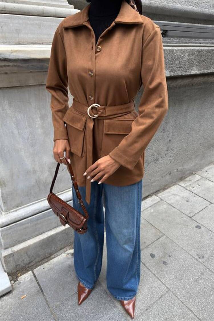 Brown Modest Casual Elegant Jacket