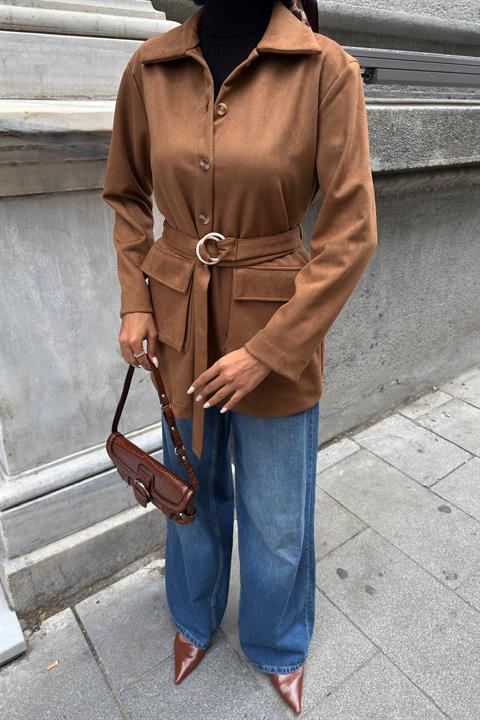 Brown Modest Casual Elegant Jacket