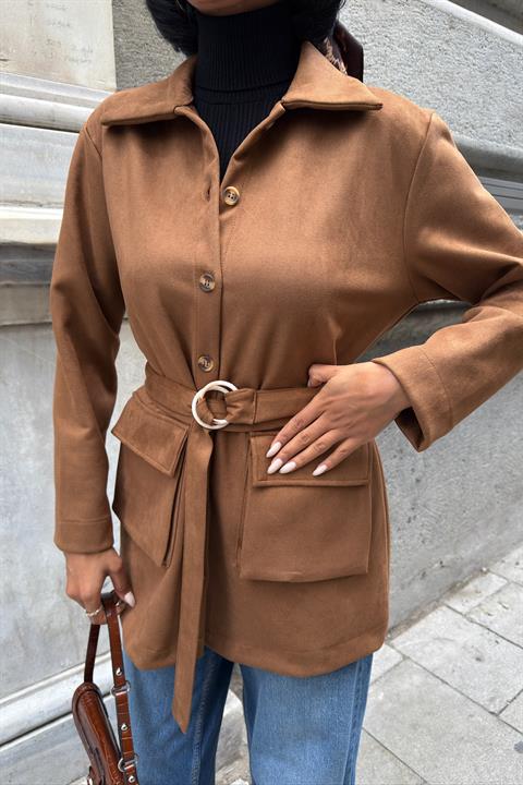 Brown Modest Casual Elegant Jacket