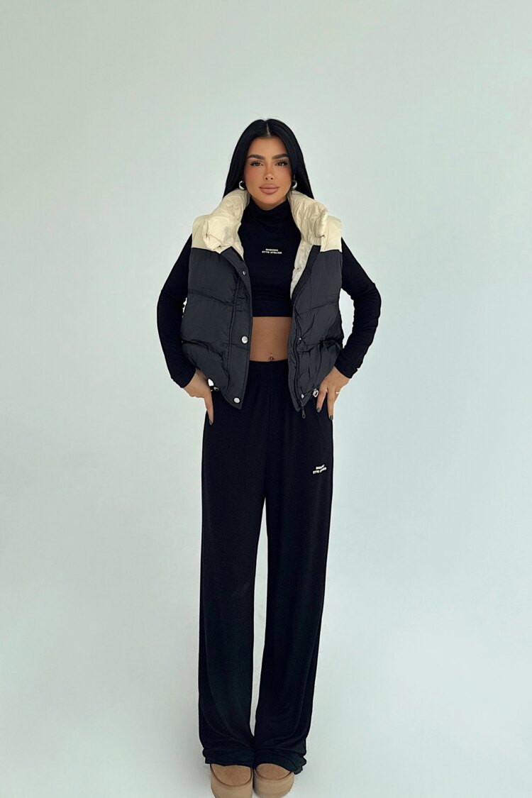 Black Casual Sport Streetwear Vest - Brand: EYYO ATELIER - Women & Kids, Baby Clothes Wholesale - Globality Store